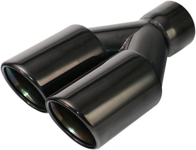 BRAND, CATEGORY, LUOKFUKK, MUFFLERS, 1 PCS Exhaust Tip 2.5 Inch Inlet Round 3 Inch Outlet Car Dual Exhaust Muffler Tip Black (Color : 1 Pcs Left)