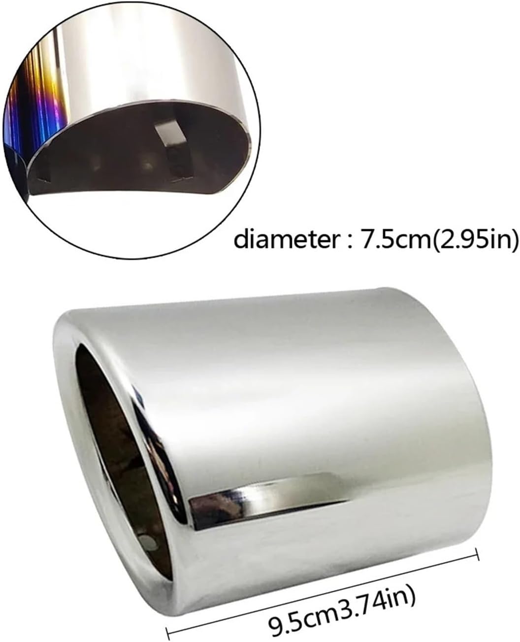 BRAND, CATEGORY, LUOKFUKK, MUFFLERS, 1 Pair Car Auto Round Exhaust Muffler Tip Stainless Steel Tip Compatible For BMW 5 Series F10 F11 F07 E12 E28 E34 E39 E60 E61 Car Styling (Color : Go-1)