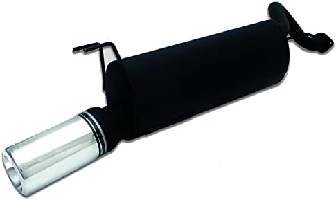 BRAND, CATEGORY, MUFFLERS, V-MAXZONE PARTS, Sport Exhaust Muffler Black Steel Tailpipe Stainless Steel Single Round Tip ˜100mm compatible with Fso Caro Plus Standard 1.4i 16V 76kW 103HP 1998 1999 2000 2001 2002