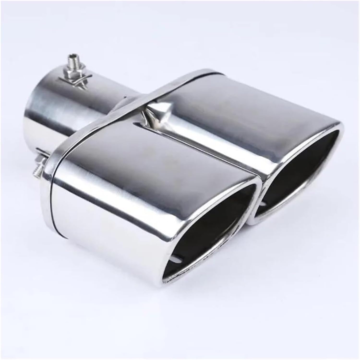 BRAND, CATEGORY, MUFFLERS, XIYYANUS, Car Exhaust Muffler Tail Pipe, Car Rear Exhaust Pipe Auto Round Exhaust Muffler Tip Stainless Steel Exhause Dual Pipe Chrome Trim Car Rear Tail Throat Liner Tail Throat Pipe(Bend)