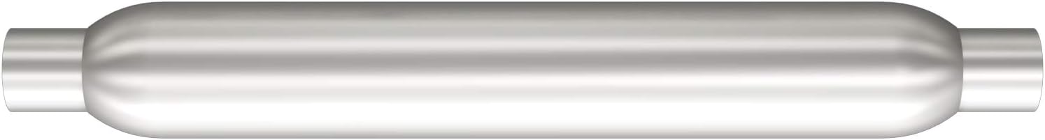 BRAND, CATEGORY, MAGNAFLOW EXHAUST PRODUCTS, MUFFLERS, MagnaFlow Performance Exhaust Muffler 18144: 2"/2" Inlet/Outlet, 3.5x3.5x26" Round, Aluminized Steel, Aluminized Finish