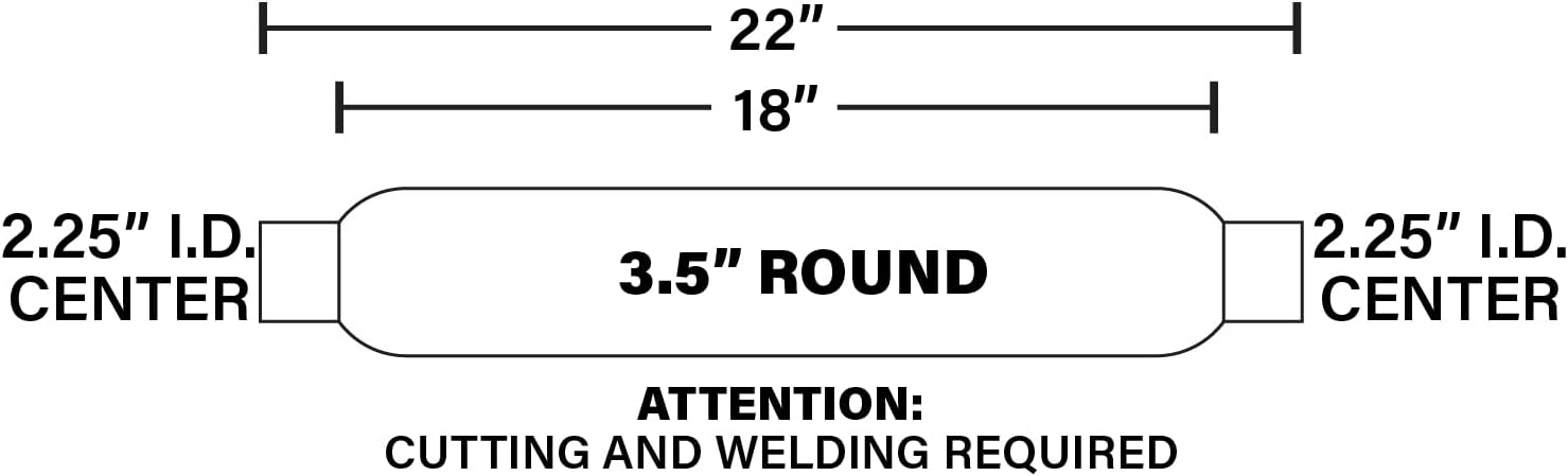 BRAND, CATEGORY, MAGNAFLOW EXHAUST PRODUCTS, MUFFLERS, MagnaFlow Glasspack Performance Exhaust Muffler 18125: 2.25"/2.25" Inlet/Outlet, 3.5x3.5x18" Round