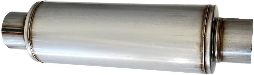 BRAND, CATEGORY, FUDA INDUSTRIES, MUFFLERS, Pair of 2.5"In/Out Universal Glass Pack Exhaust Resonator Muffler 5"Round Body