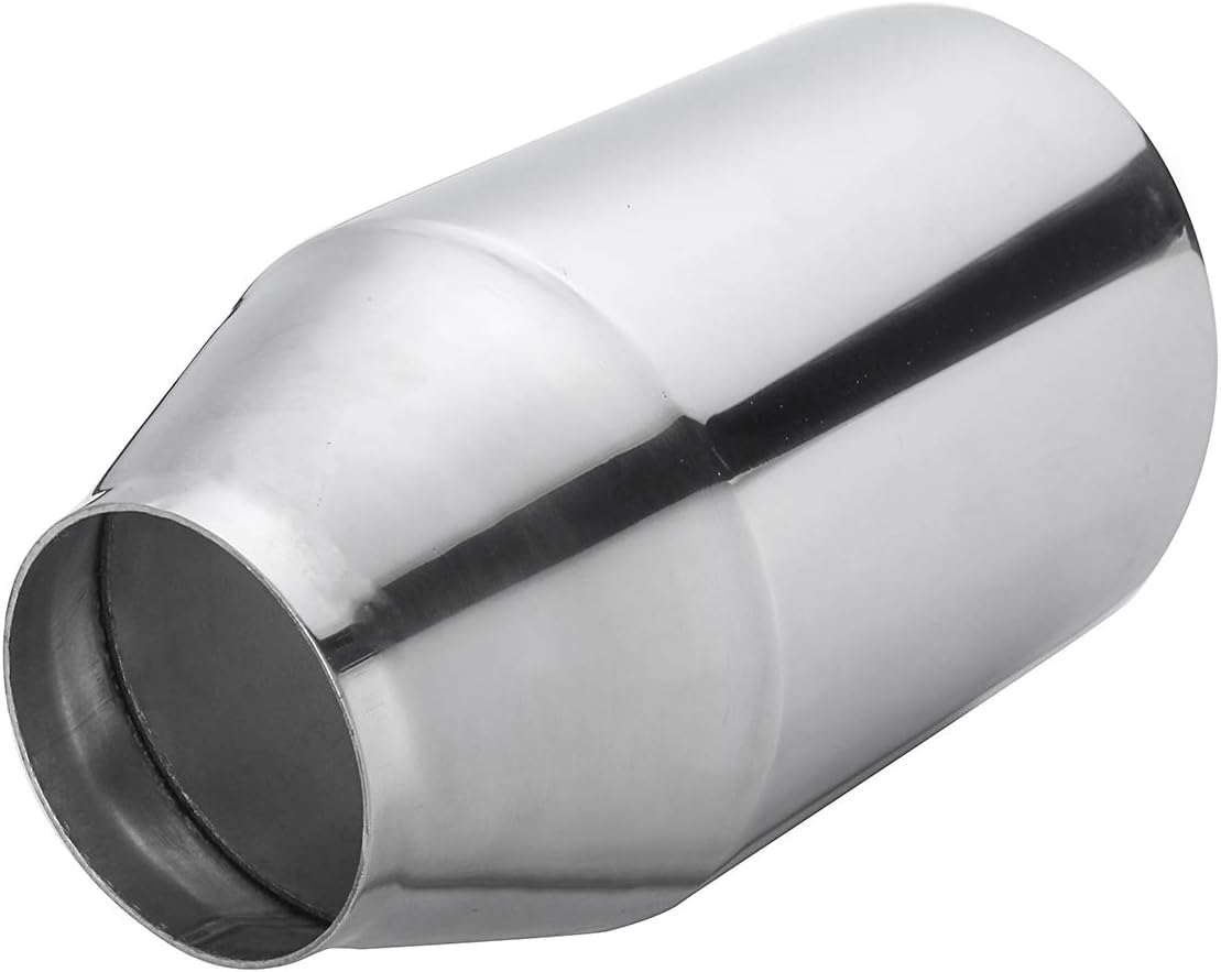 BRAND, CATEGORY, MUFFLERS, YONGYAO, YONGYAO Universal Stainless Steel Exhaust Muffler Double Wall Round Slant 2.5 Inch Inelt 4 Inch Outlet